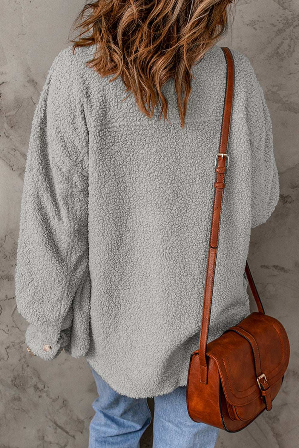Brown Flap Pockets Button Front Jacket