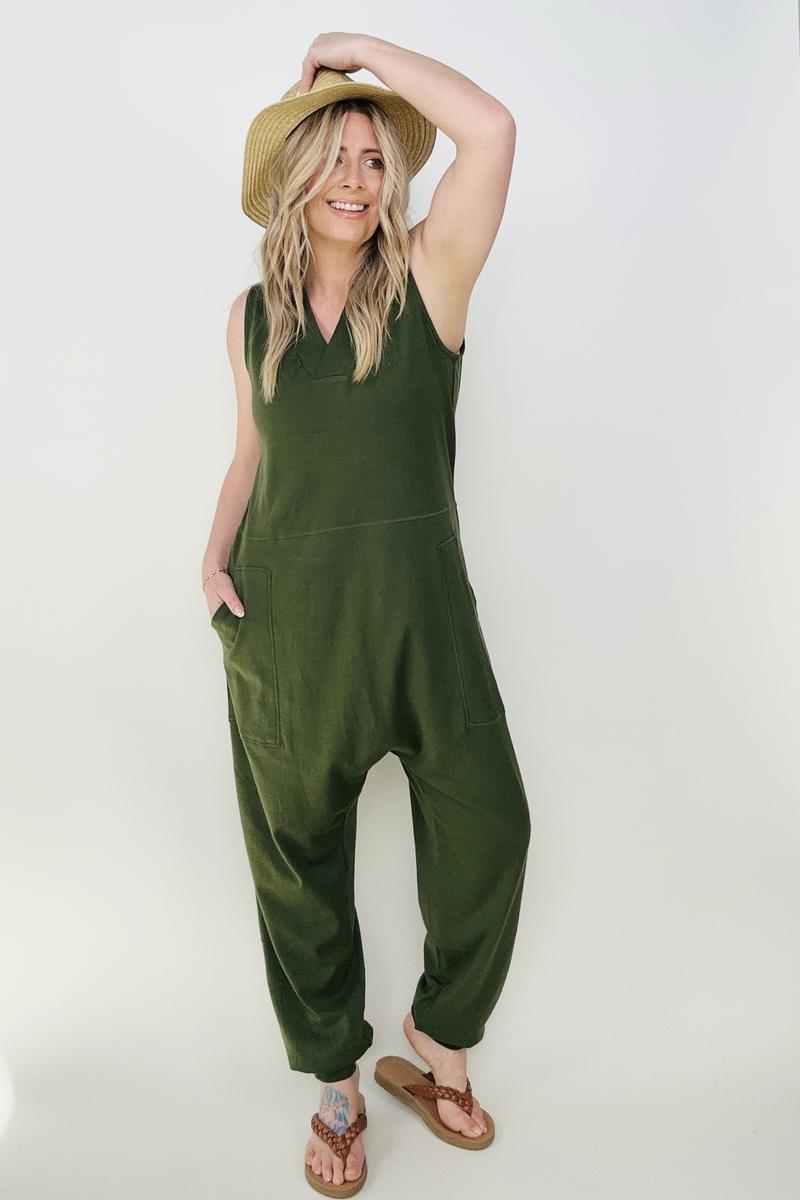 Amicg Solid Sleeveless Harem Jumpsuit