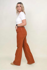 High Waist Garment Dyed Wide Leg
