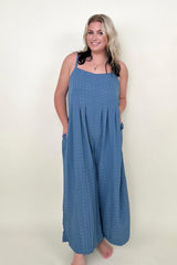 Textured Woven Spaghetti Strap Jumpsuit