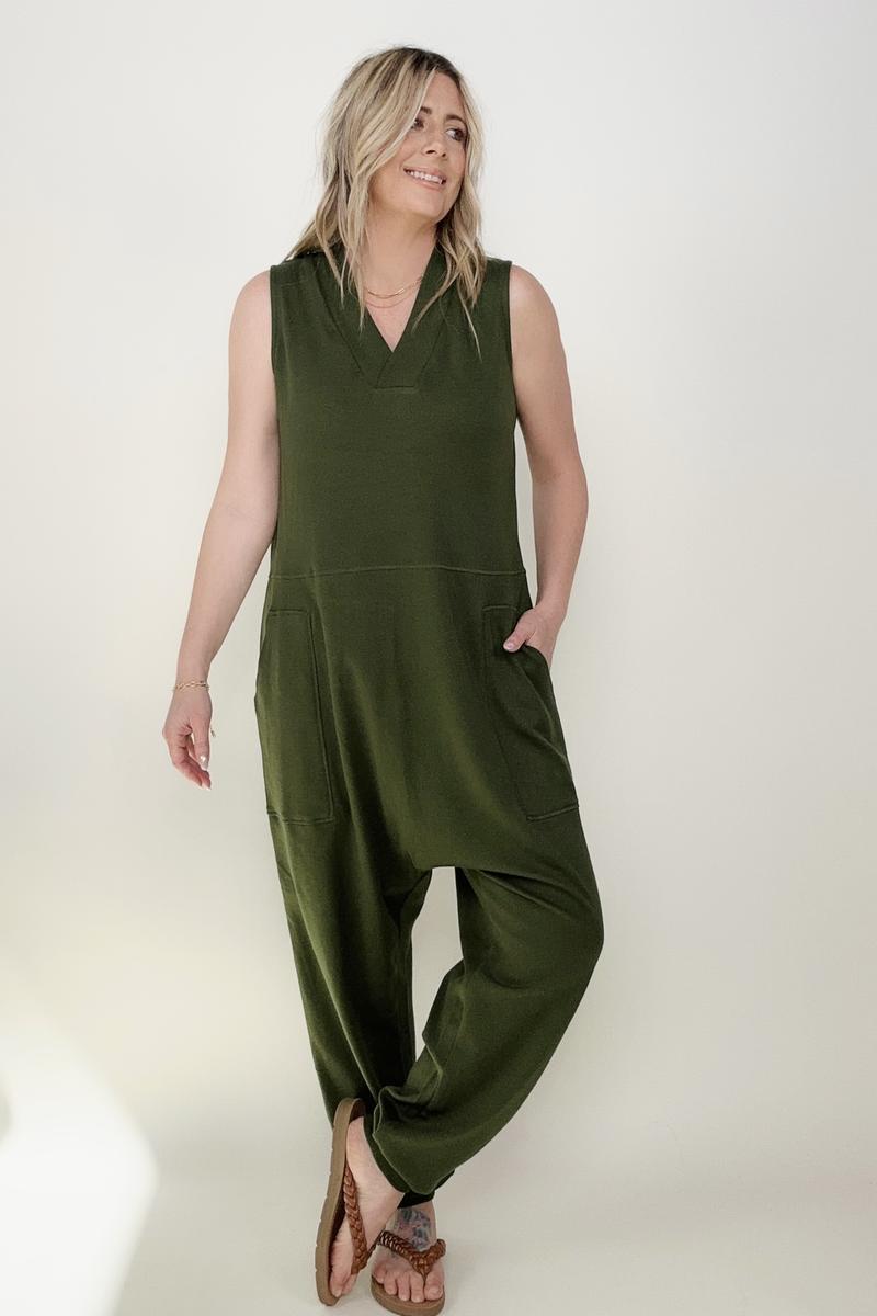 Amicg Solid Sleeveless Harem Jumpsuit