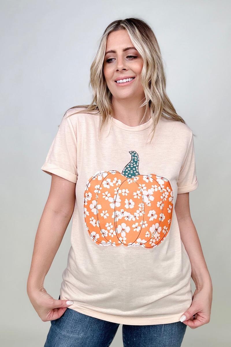 Sweet Floral Pumpkin Graphic Tee